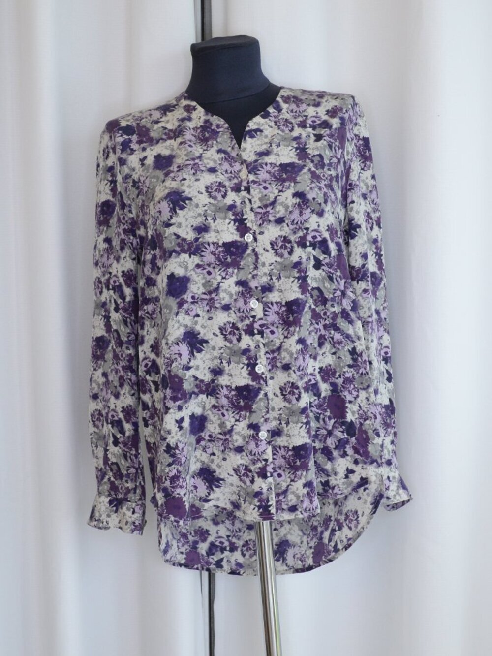 The Kooples 100% Silk Floral Button Up Blouse Sz M